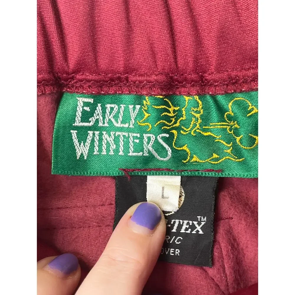 Vintage Early Winters Gore-Tex outdoor men's track pants in maroon, size L - Picture 2 of 11
